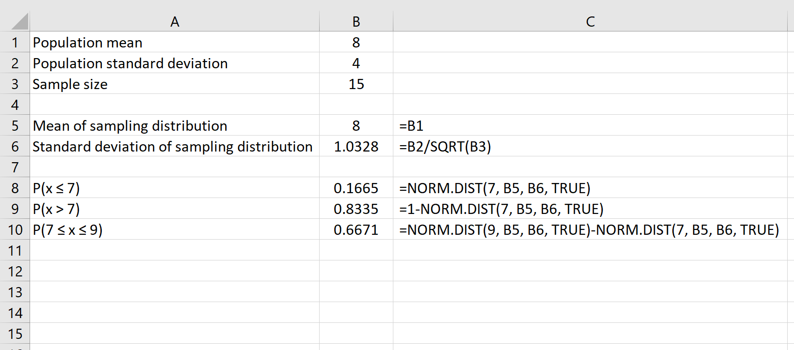 Выборочное распределение с центральной предельной теоремой в Excel
