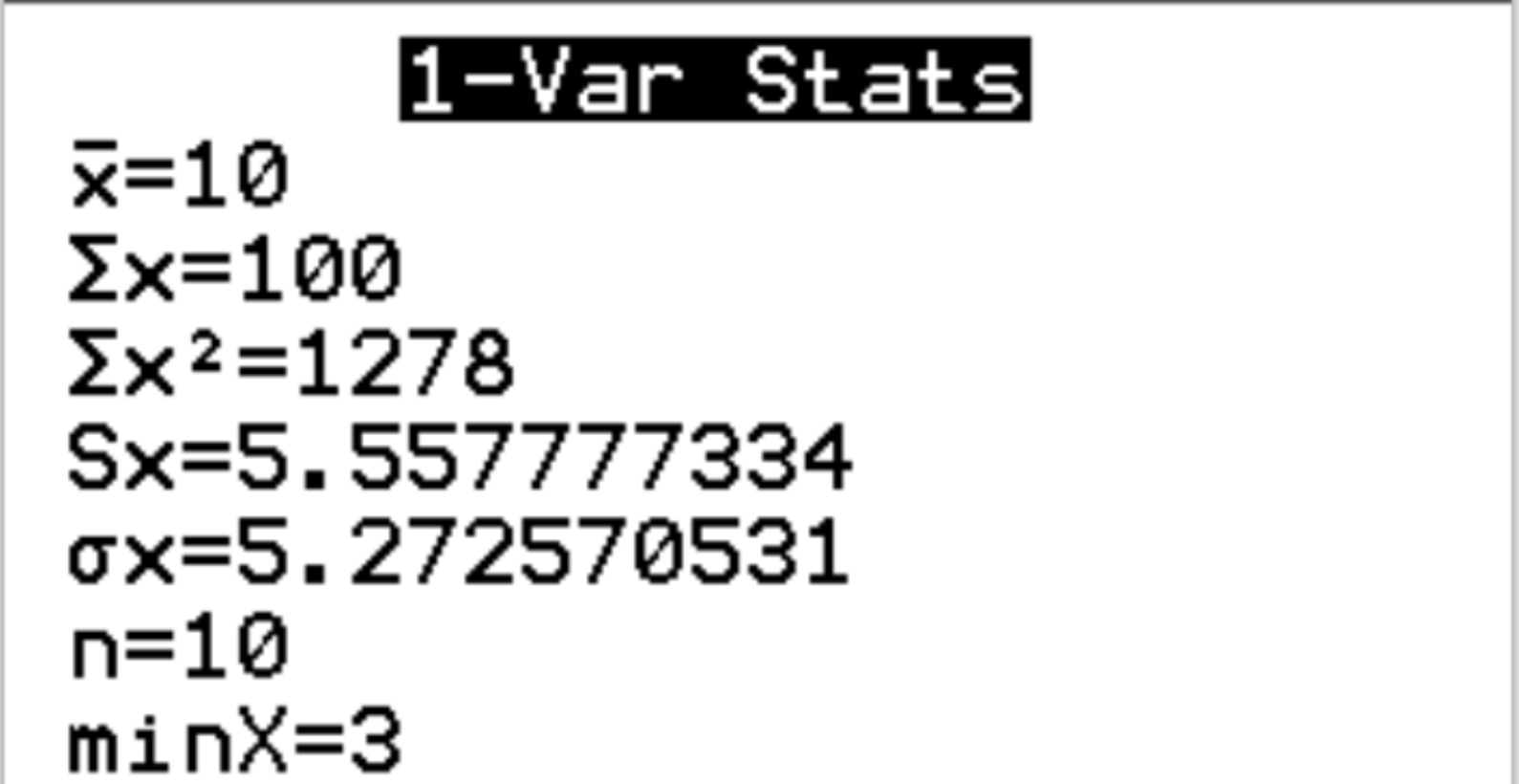 Вывод статистики 1-Var на калькуляторе TI-84