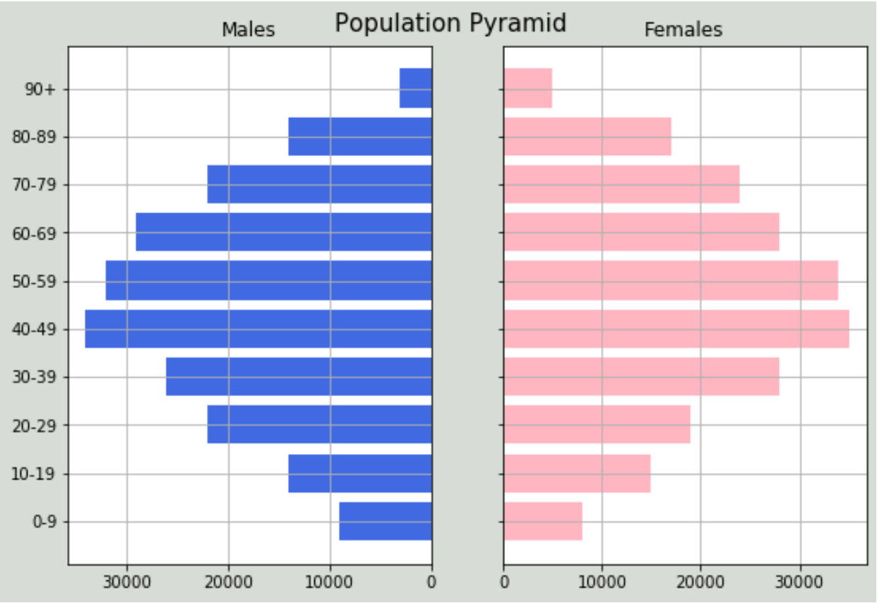 Пирамида населения в Python