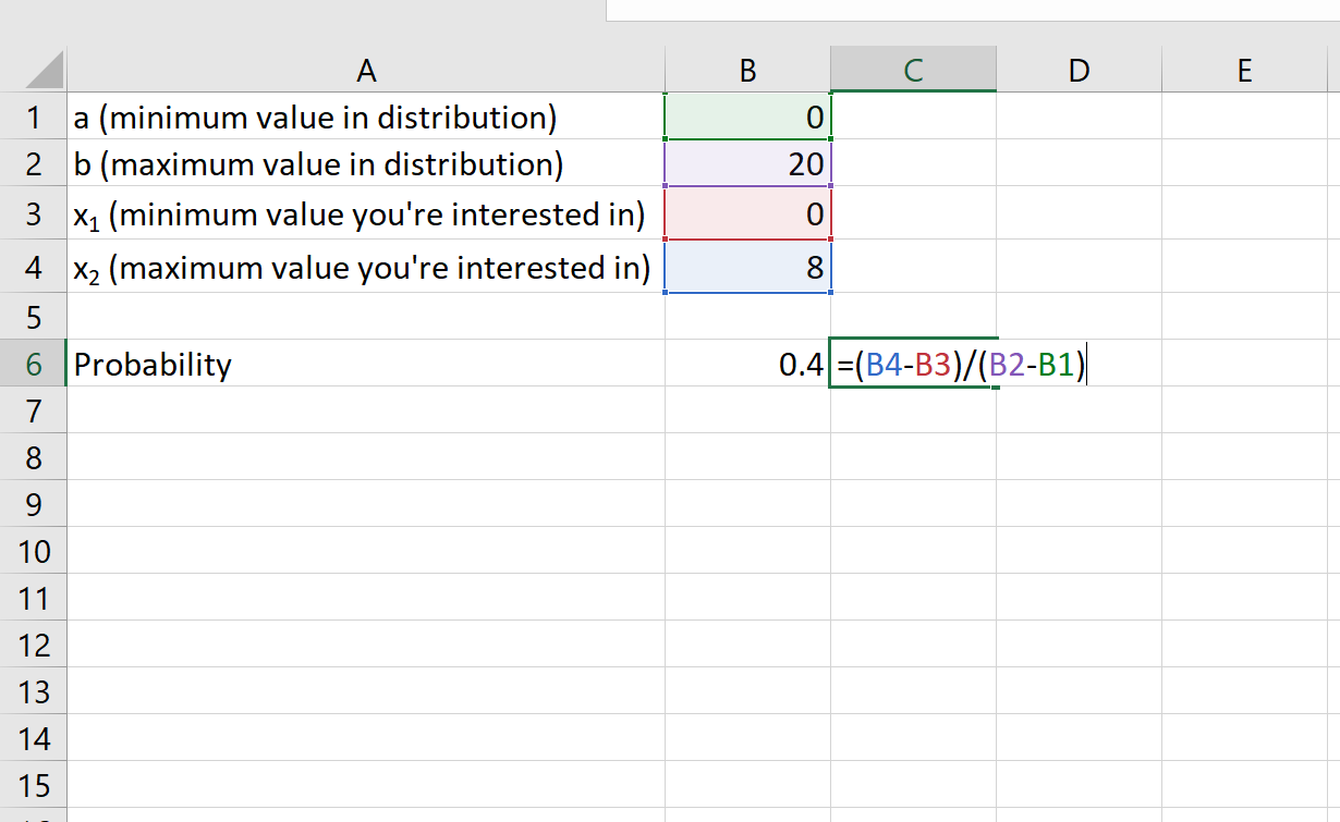 Равномерное распределение в Excel