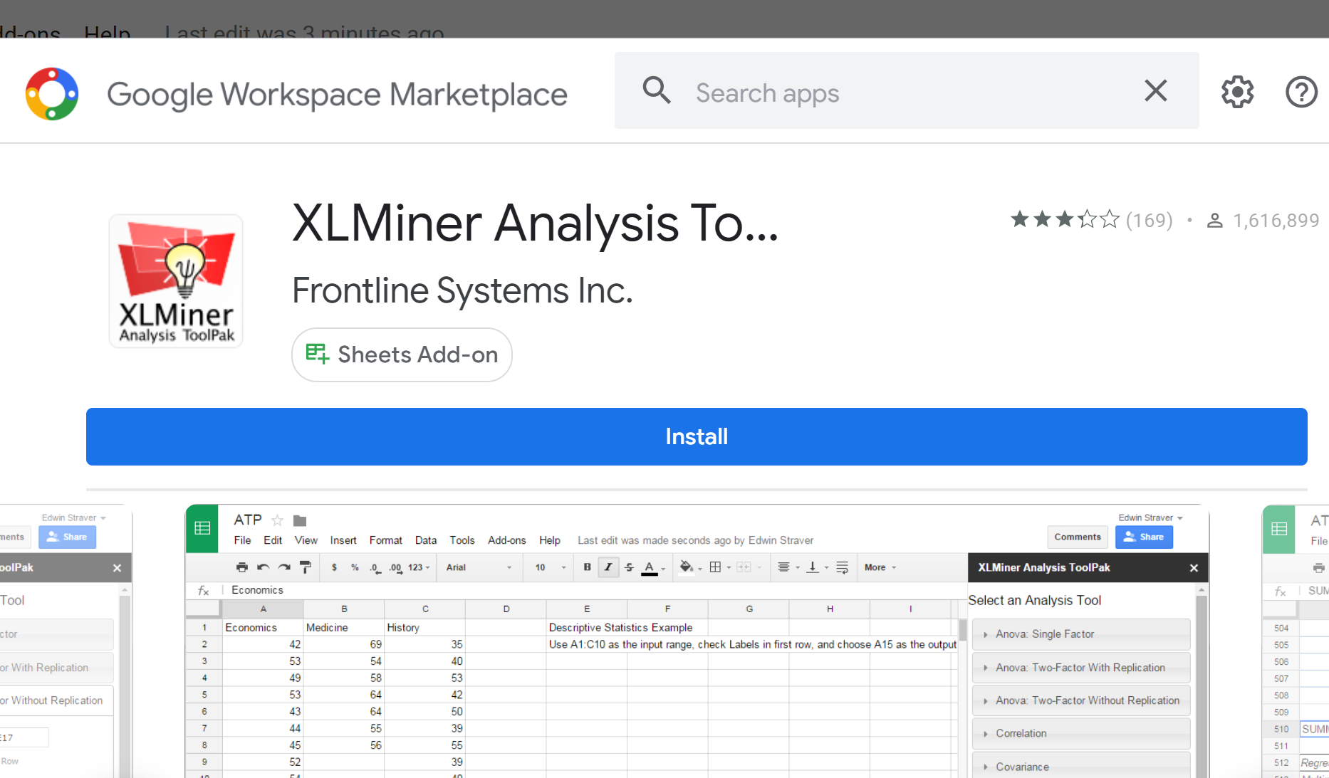 Пакет инструментов анализа XMiner в Google Таблицах