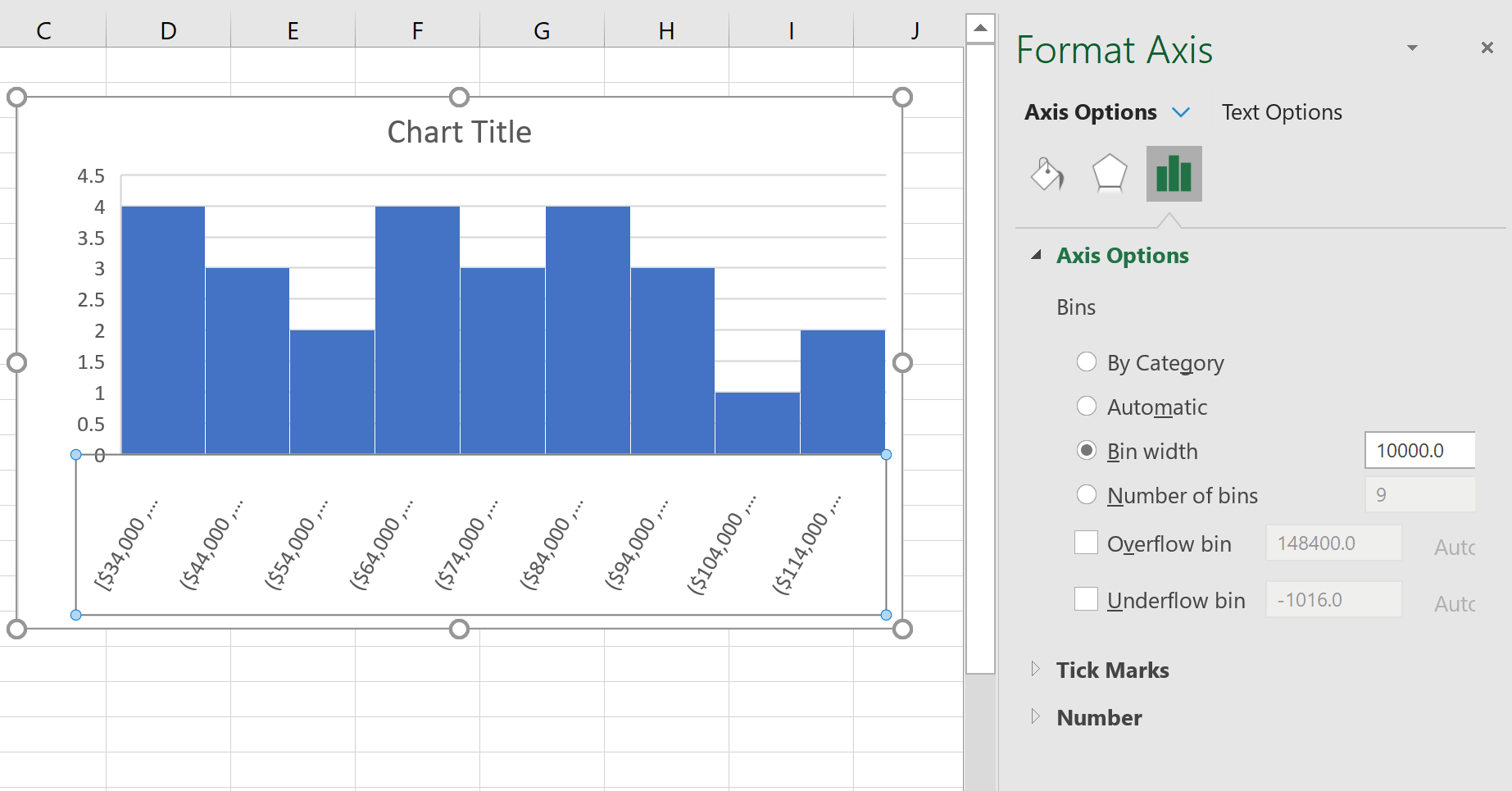 Уменьшить ширину корзины в Excel