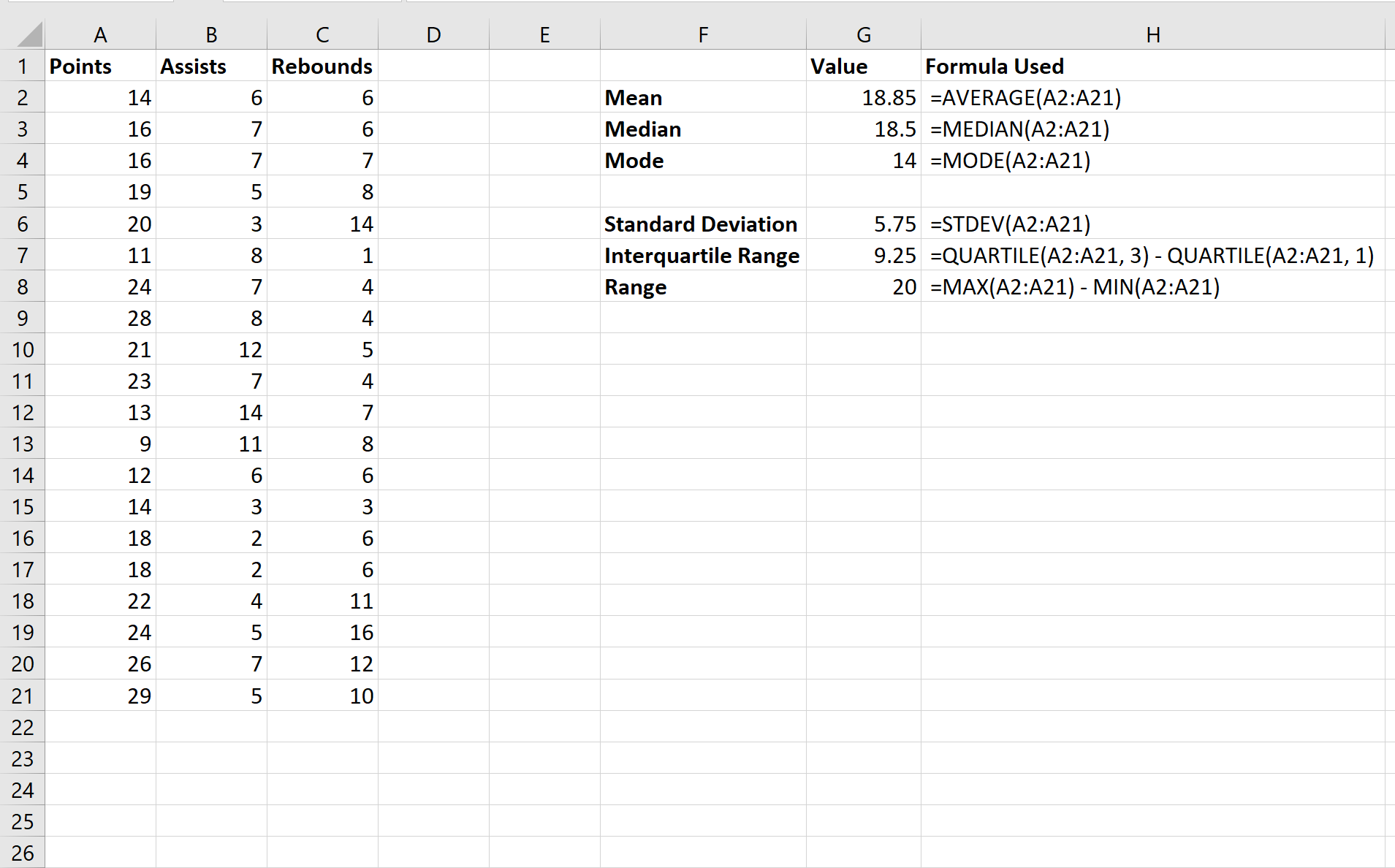Одномерный анализ в Excel