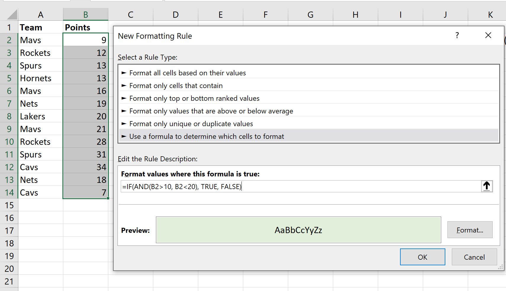 Условное форматирование Excel с несколькими условиями