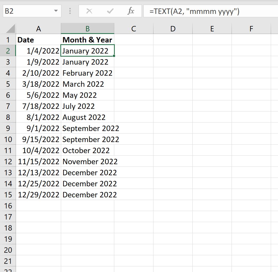 Excel конвертирует дату в название месяца и год