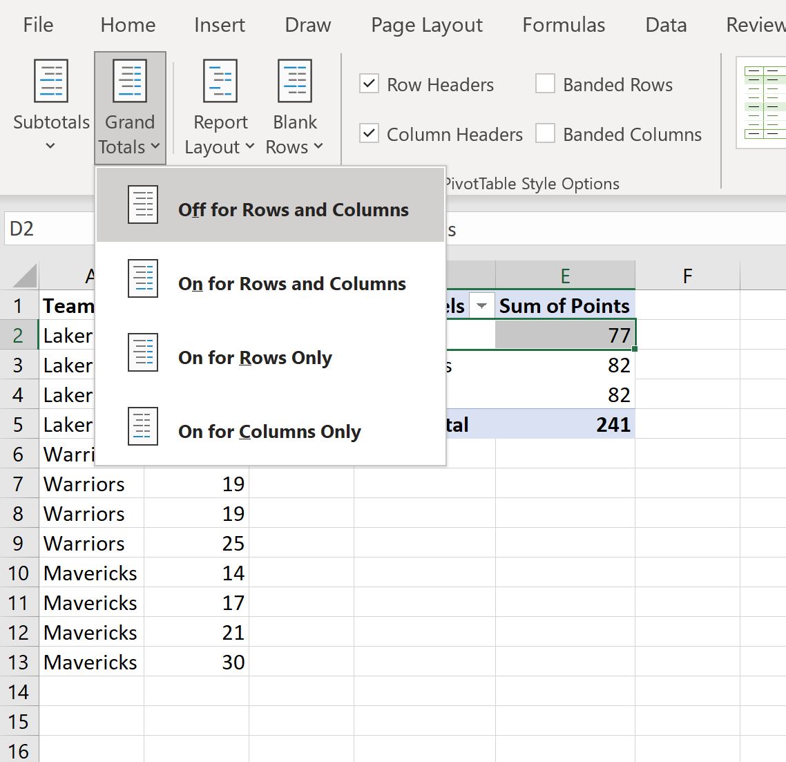 Excel удалить итог из сводной таблицы